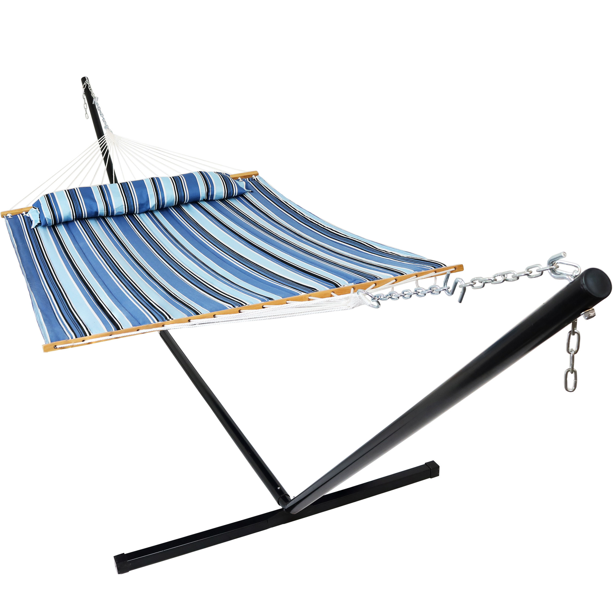 Sunnydaze Decor Quilted Hammock with 15ft. Stand, Misty Beach, Model# OP-169-COMBO15